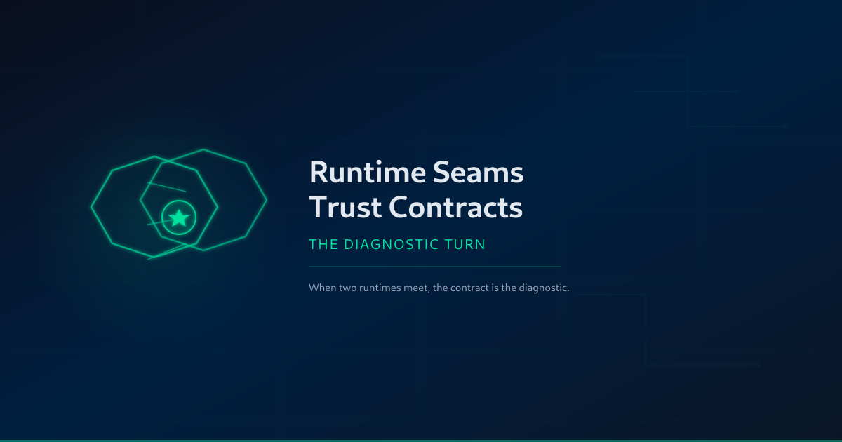Runtime Seams, Trust Contracts, and the Diagnostic Turn