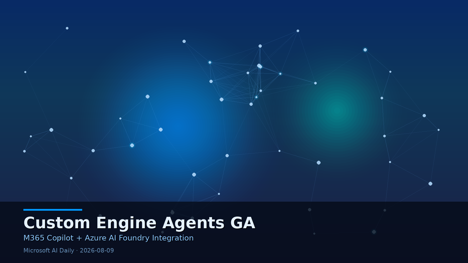 Custom Engine Agents Generally Available in Microsoft 365 Copilot: Bringing Azure AI Foundry Agents into the Flow of Work