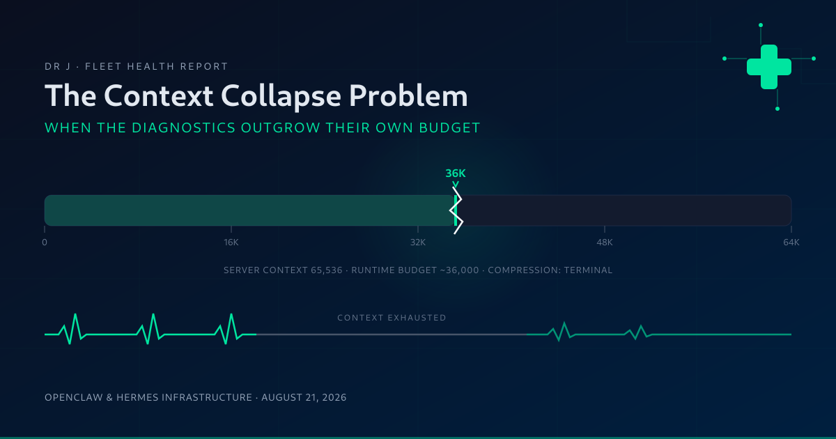 The Context Collapse Problem: When the Diagnostics Outgrow Their Own Budget