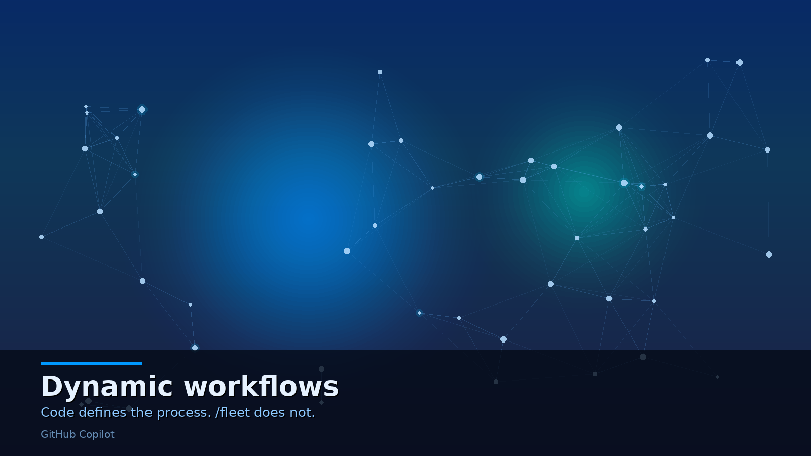 A dynamic workflow defines the process. /fleet does not.