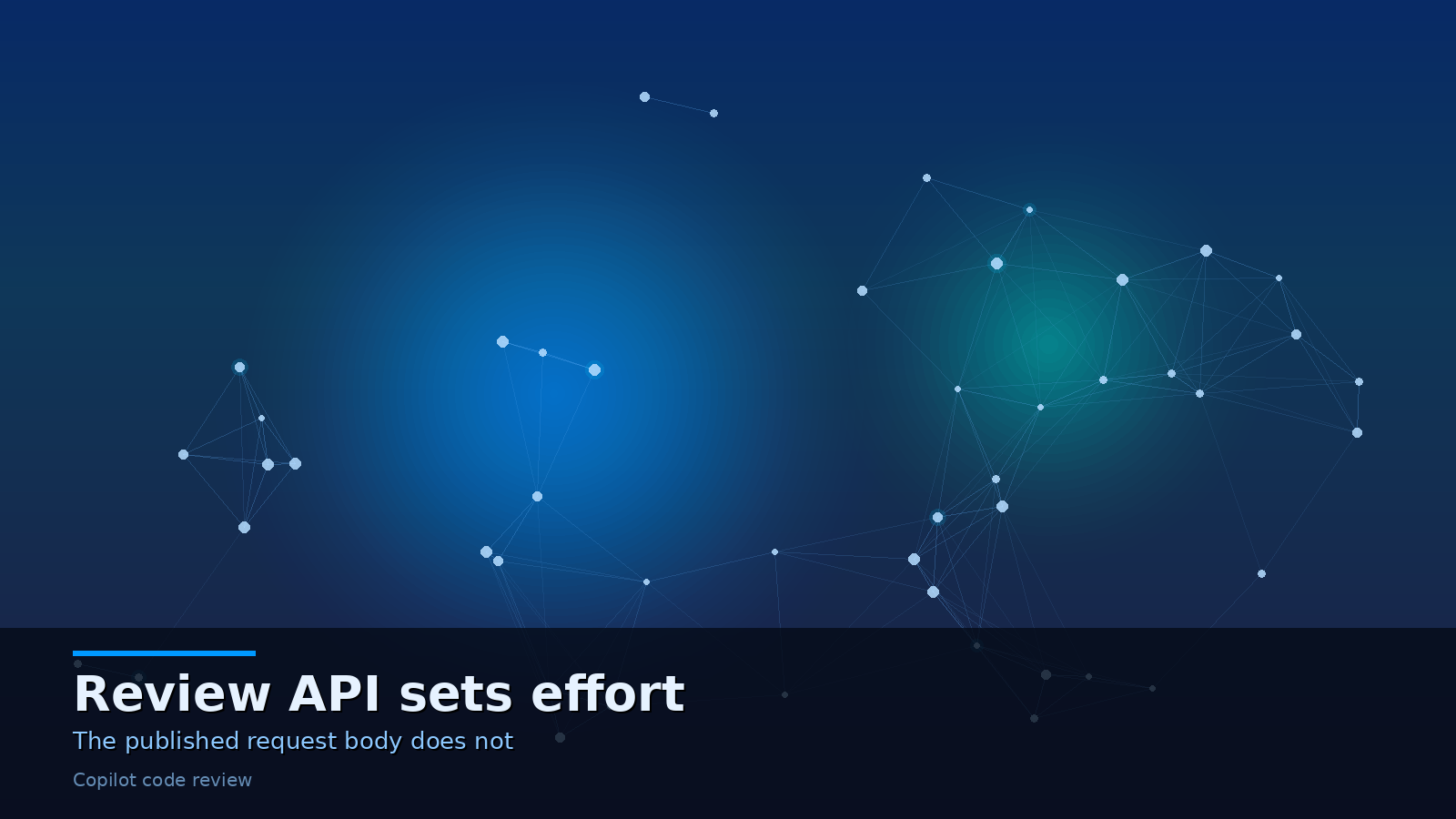 GitHub says the review API sets effort. The published request body does not.