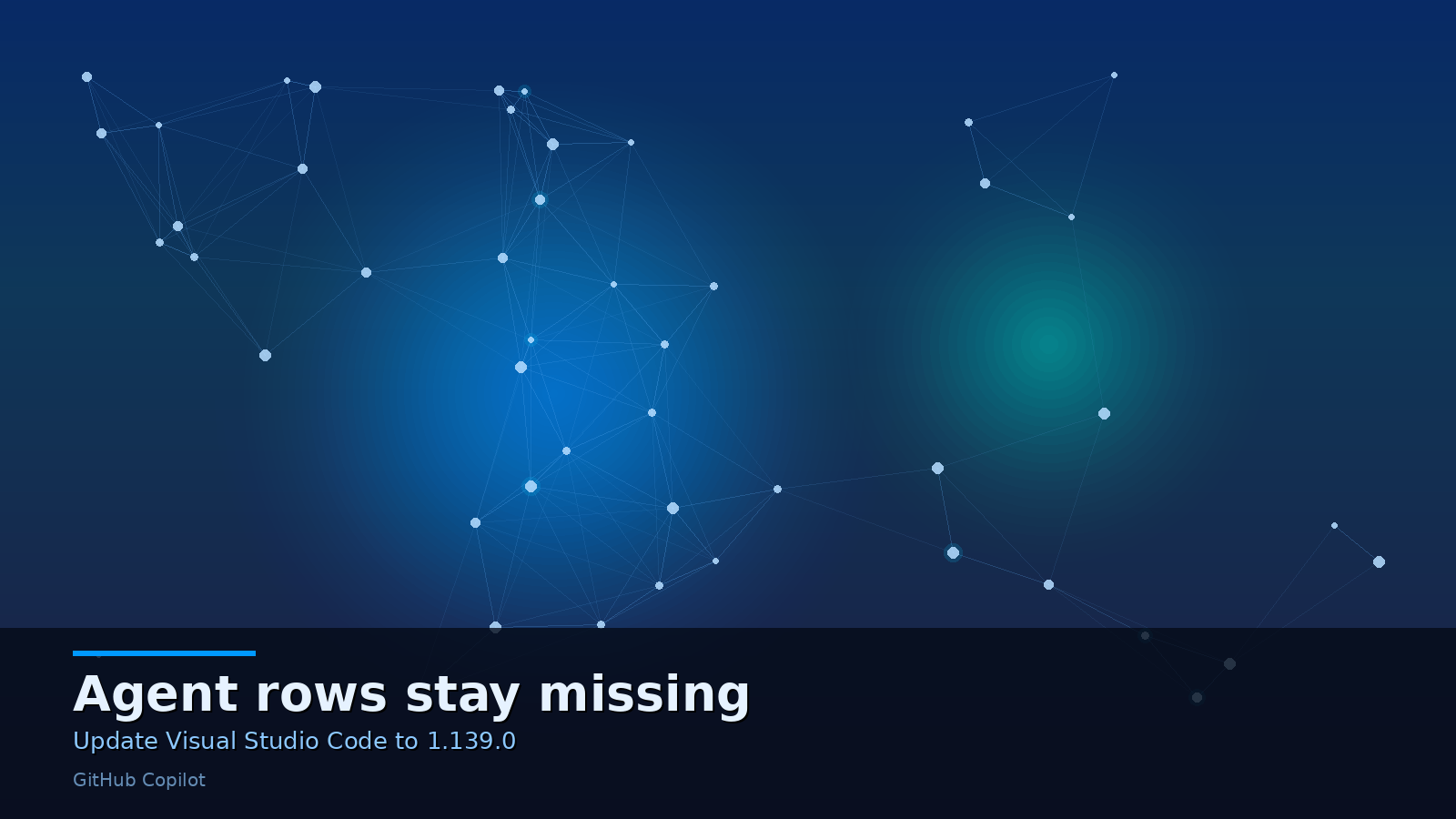 Update the IDE or the agent rows stay missing