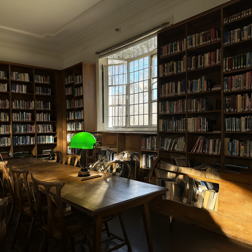 Qwen-Image-2.1, library interior