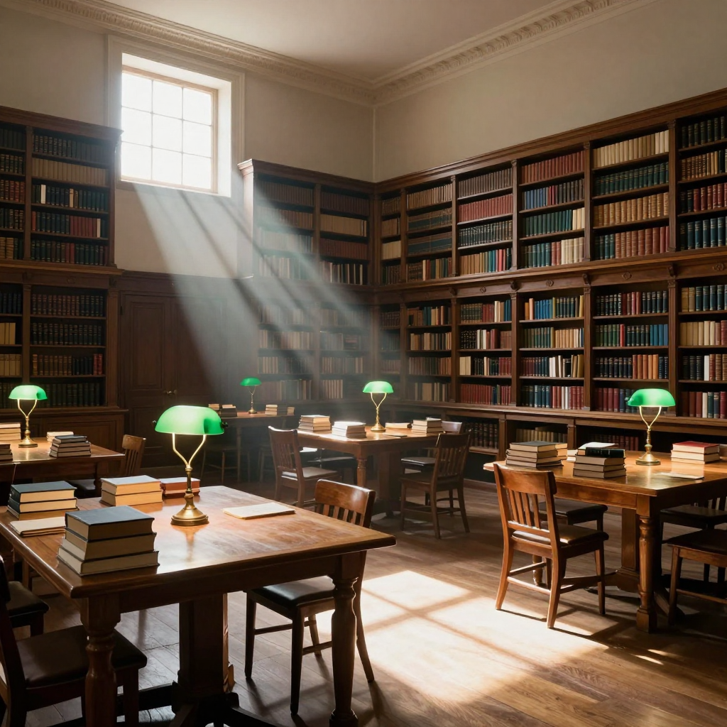 Z-Image Turbo, library interior