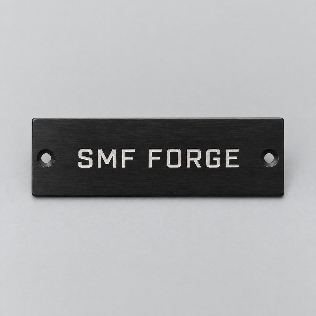 Black nameplate engraved SMF FORGE