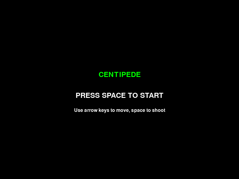 Centipede title screen